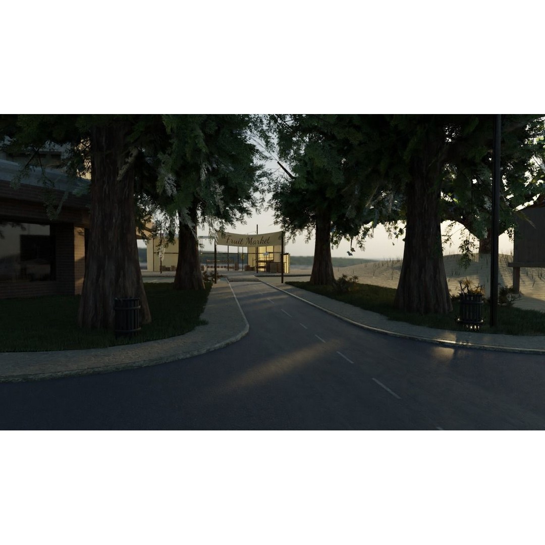 Small Town 3D Model – Low Poly Game Asset with Custom Textures - View 14