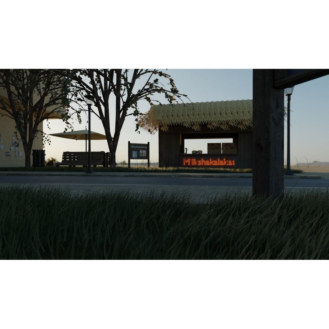 Small Town 3D Model – Low Poly Game Asset with Custom Textures - View 15
