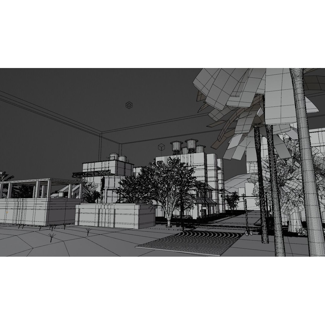 Small Town 3D Model – Low Poly Game Asset with Custom Textures - View 17
