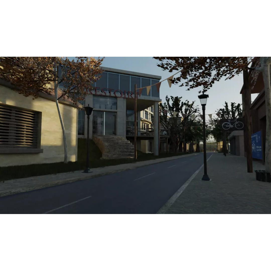 Small Town 3D Model – Low Poly Game Asset with Custom Textures - View 2