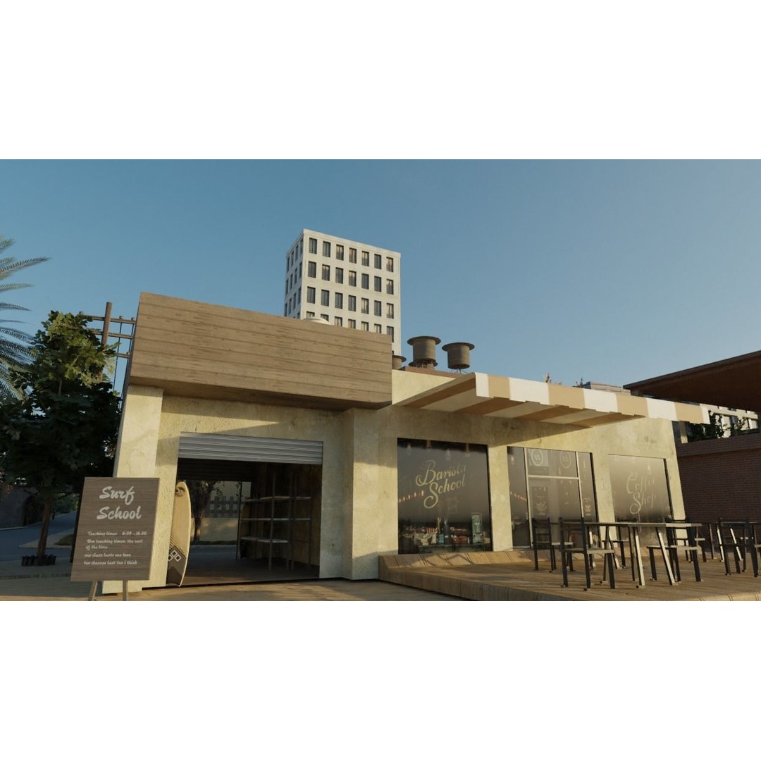 Small Town 3D Model – Low Poly Game Asset with Custom Textures - View 7