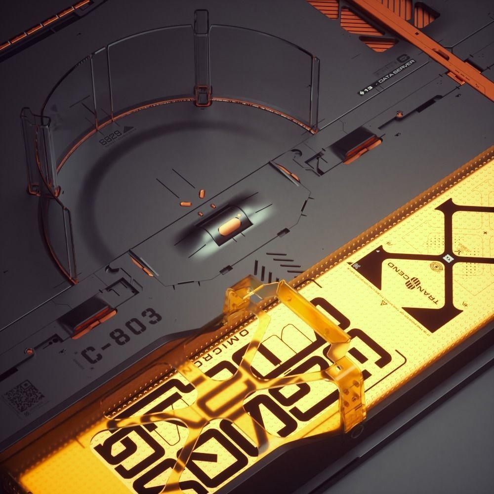 Cyberpunk Decals 3D Model – Unique Sci-Fi Graphics, PNG/JPG