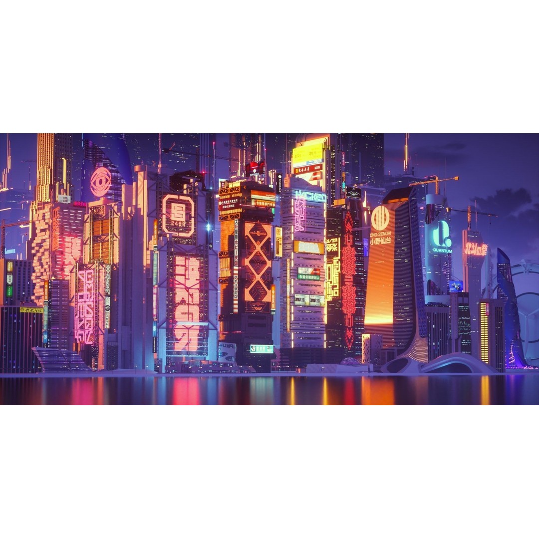 Cyberpunk Decals 3D Model – Unique Sci-Fi Graphics, PNG/JPG - View 9
