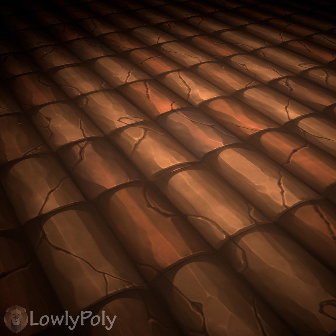 Stylized Roof 3D Model – Hand Painted Texture Pack, PBR Ready - View 10