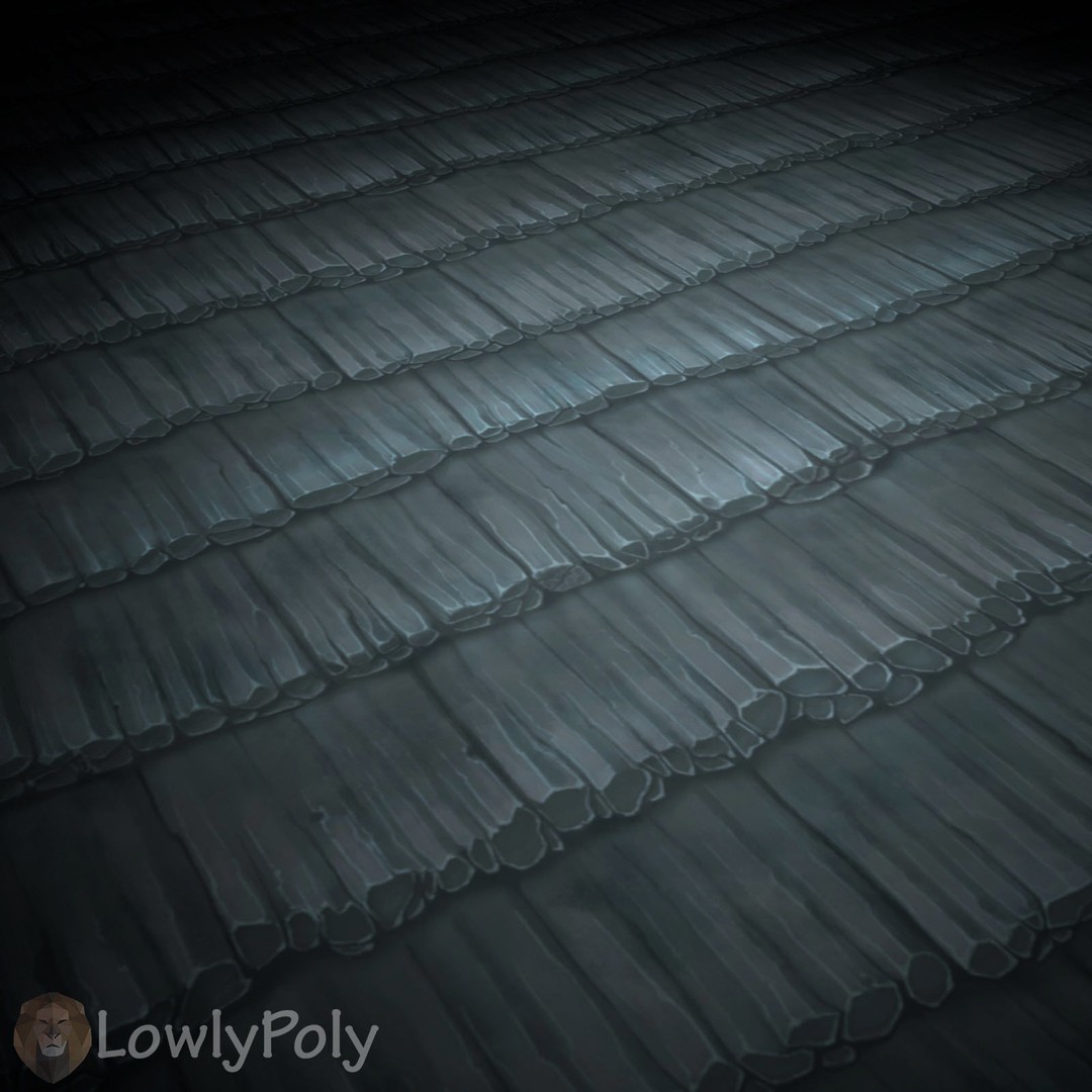 Stylized Roof 3D Model – Hand Painted Texture Pack, PBR Ready - View 11