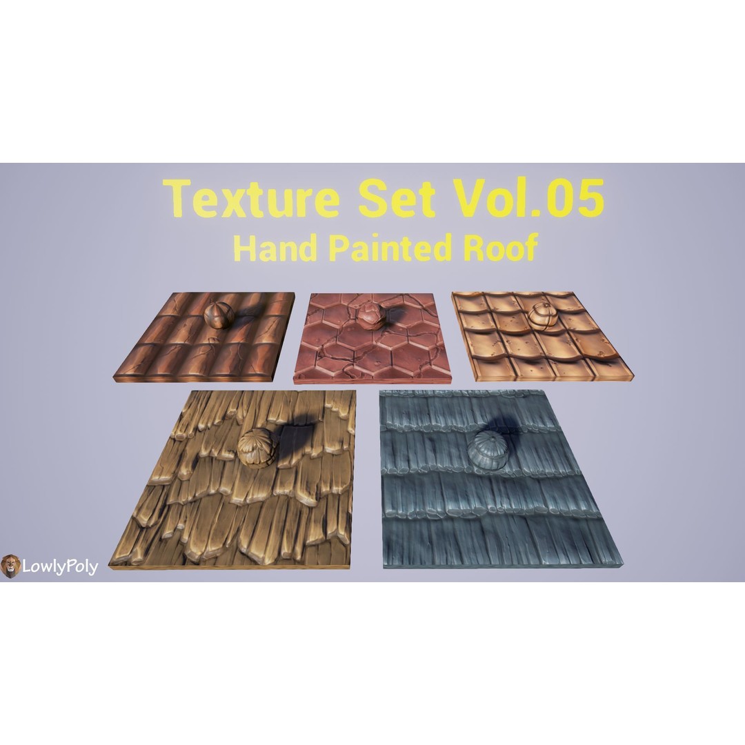 Stylized Roof 3D Model – Hand Painted Texture Pack, PBR Ready - View 14