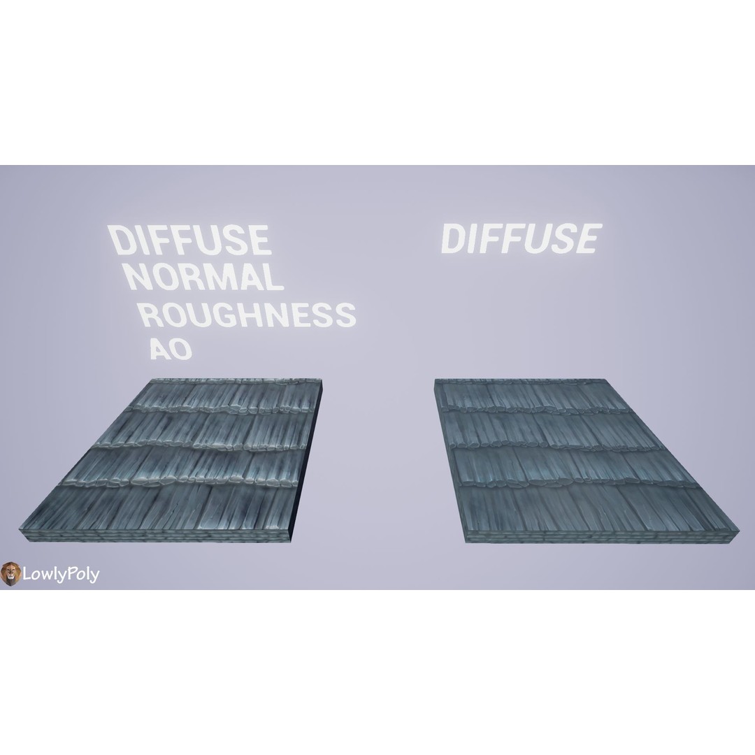 Stylized Roof 3D Model – Hand Painted Texture Pack, PBR Ready - View 17