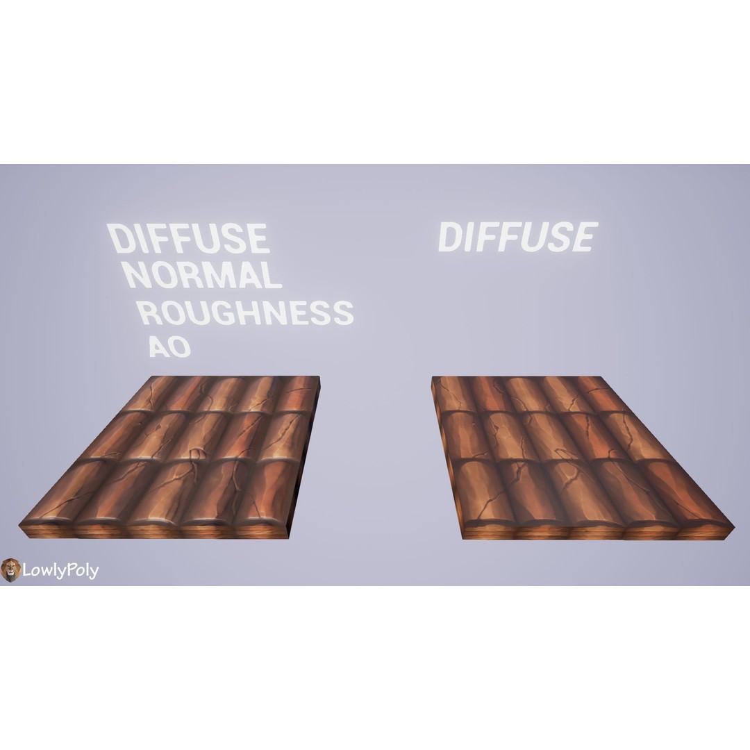 Stylized Roof 3D Model – Hand Painted Texture Pack, PBR Ready - View 19
