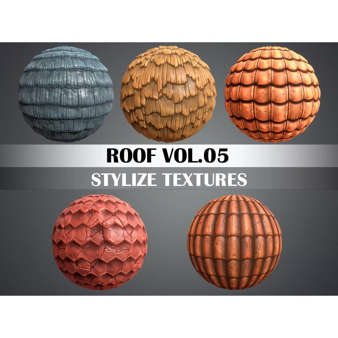Stylized Roof 3D Model – Hand Painted Texture Pack, PBR Ready - View 2