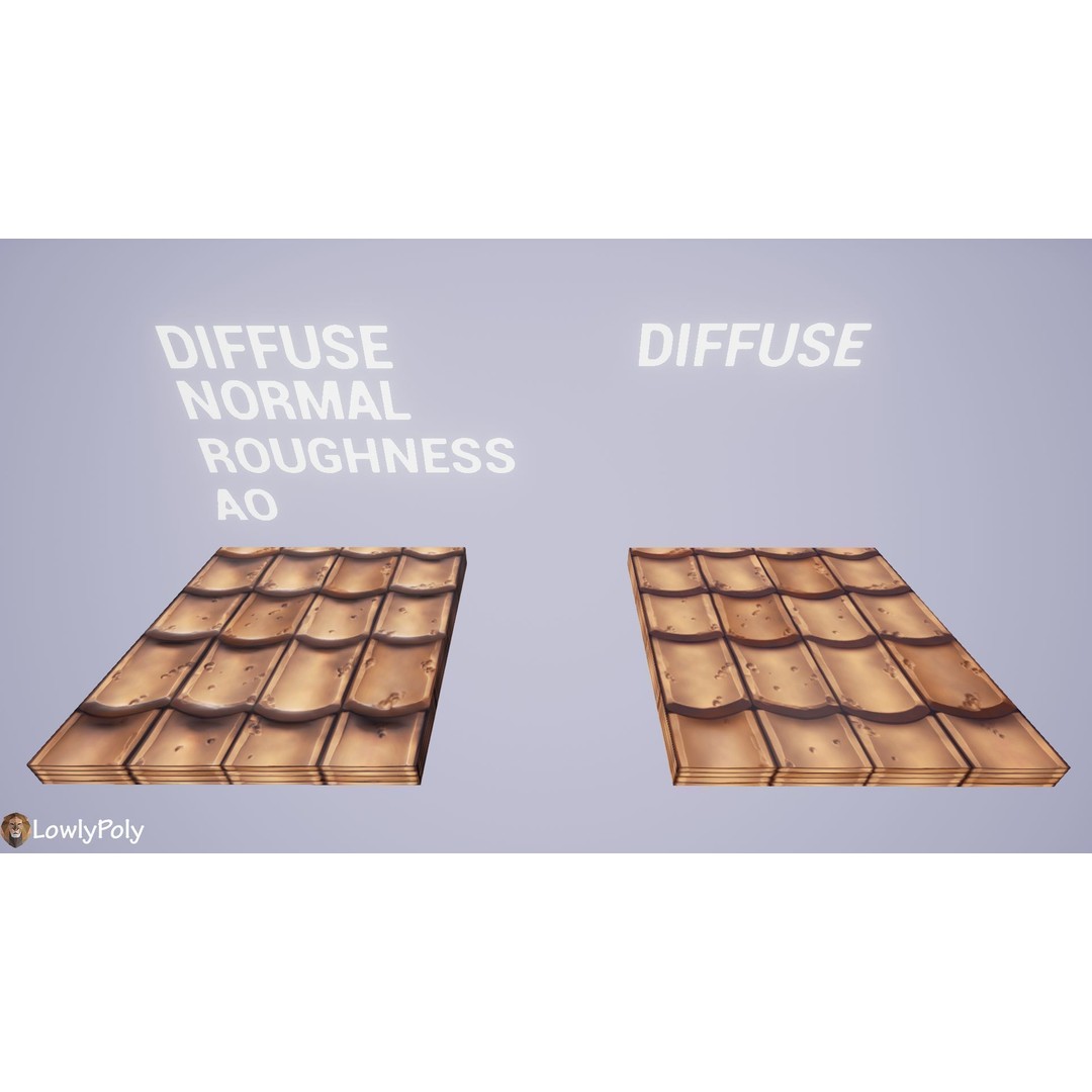 Stylized Roof 3D Model – Hand Painted Texture Pack, PBR Ready - View 20