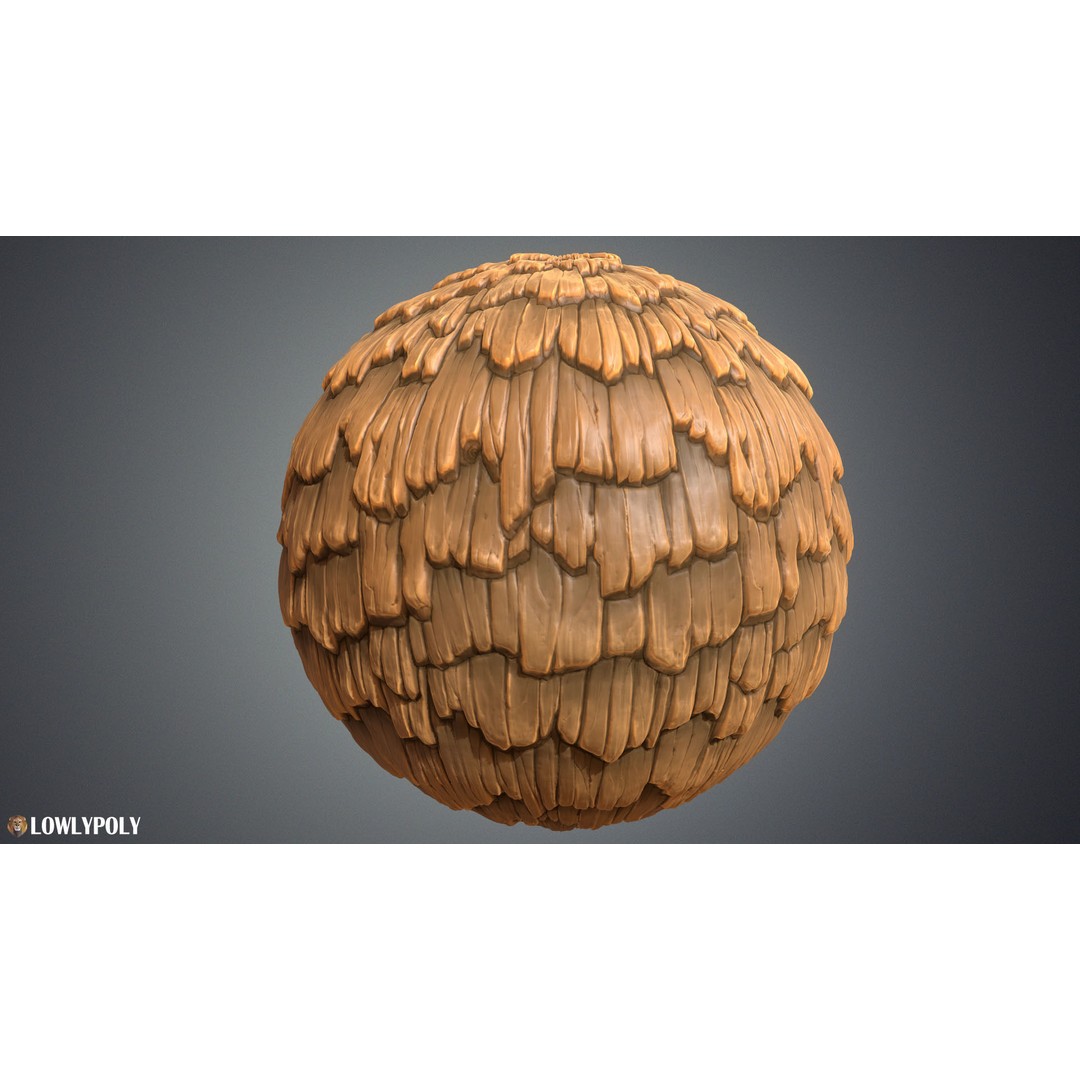 Stylized Roof 3D Model – Hand Painted Texture Pack, PBR Ready - View 7