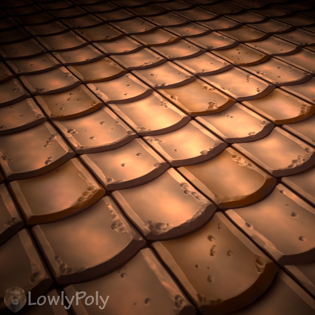 Stylized Roof 3D Model – Hand Painted Texture Pack, PBR Ready - View 9