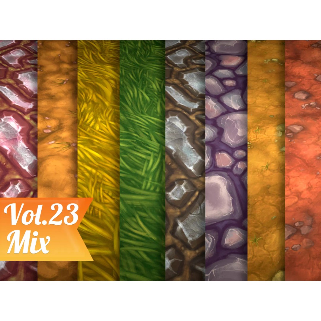Stylized Ground Mix 3D Model – Hand Painted Textures, PBR, Unity & Unreal Engine - View 2