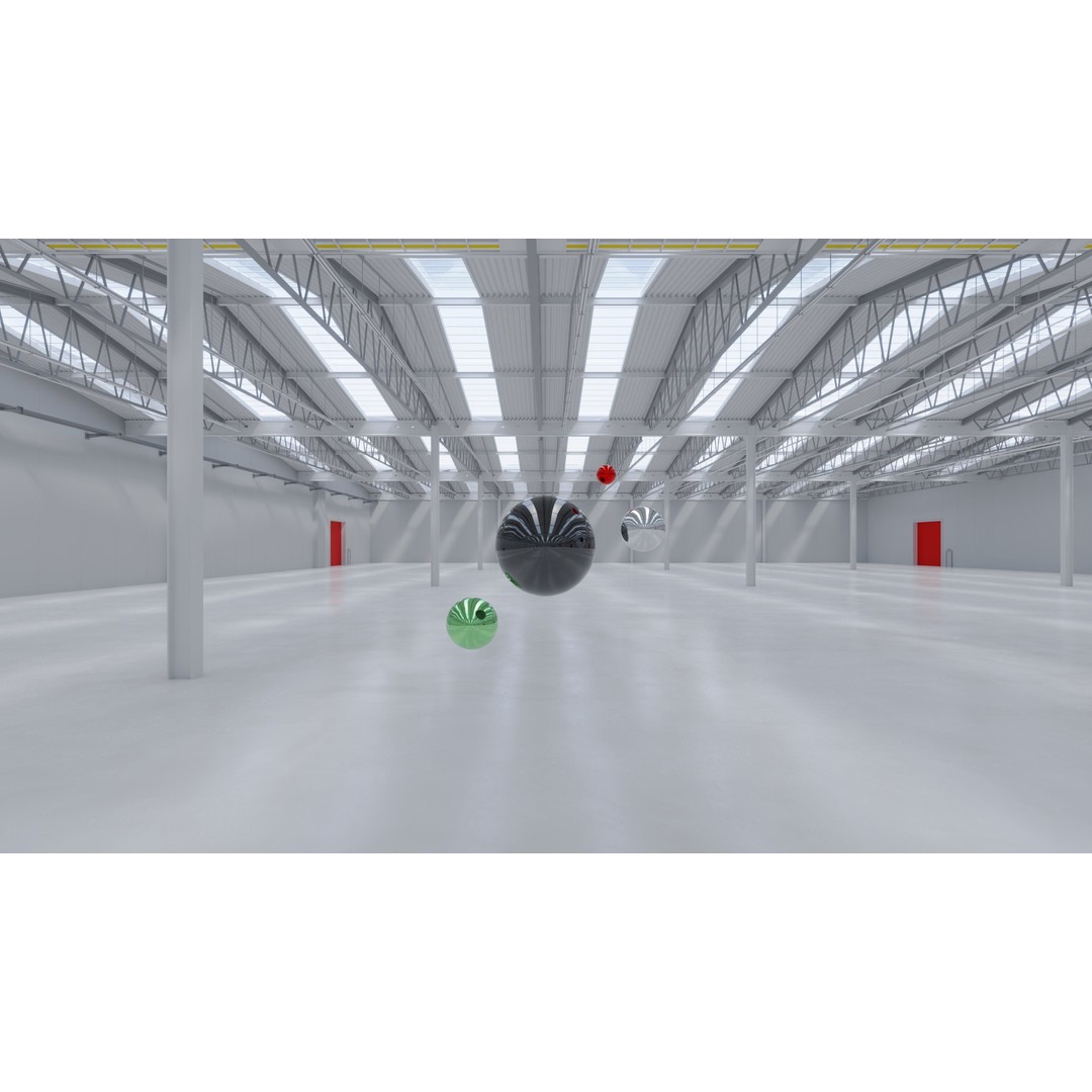 HDRI Warehouse Interior 3D Model – Industrial HDR Texture, 16384x8192 - View 3