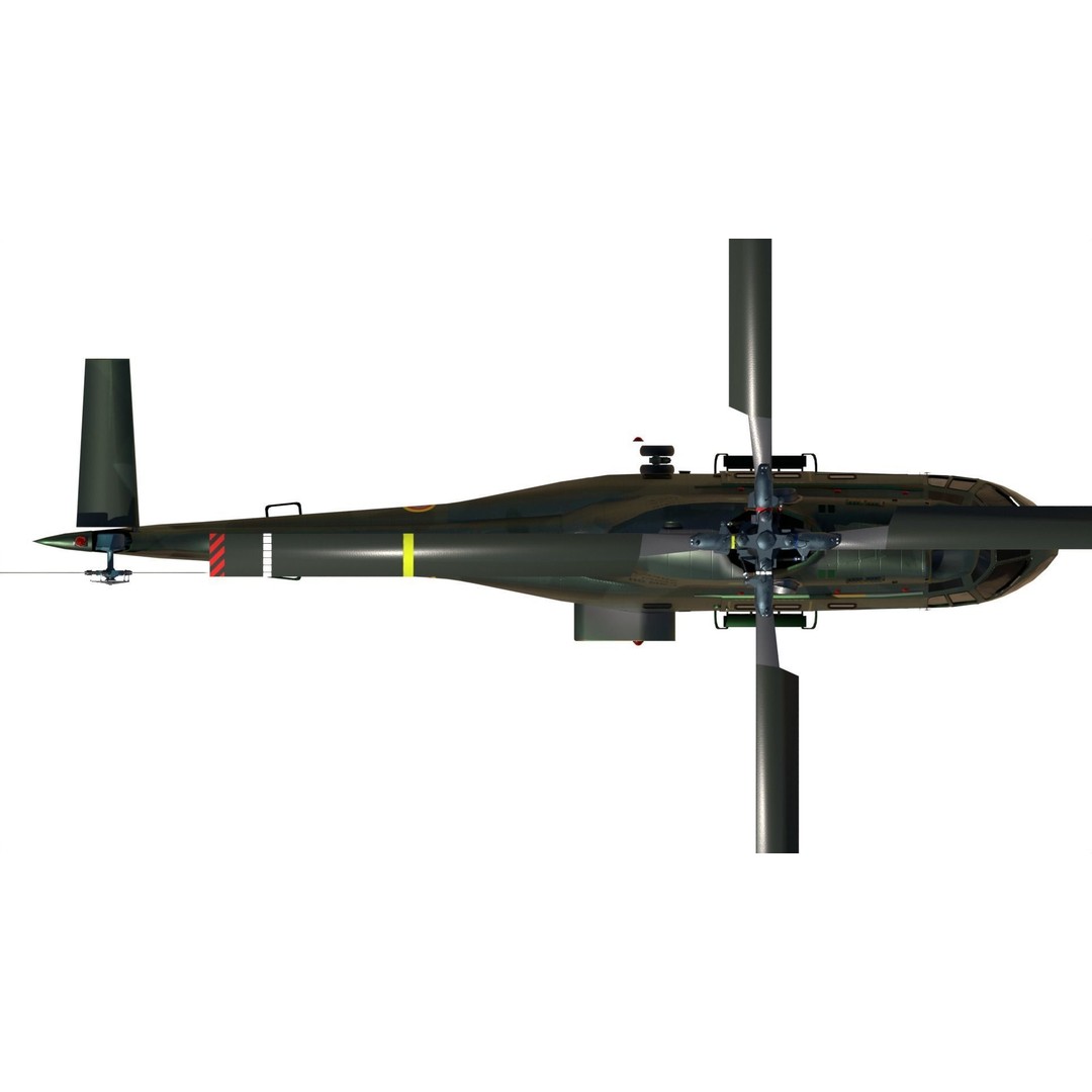 Aérospatiale SA 330 Puma 3D Model – Low Poly Military Helicopter, FBX