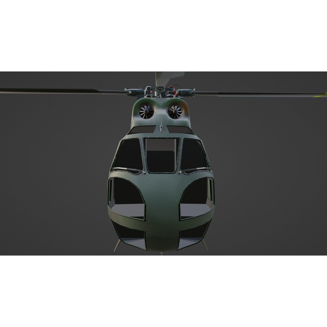 Aérospatiale SA 330 Puma 3D Model – Low Poly Military Helicopter, FBX - View 17