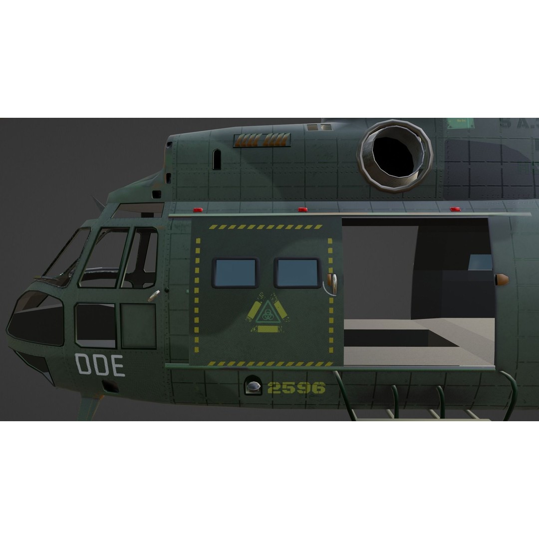 Aérospatiale SA 330 Puma 3D Model – Low Poly Military Helicopter, FBX - View 19