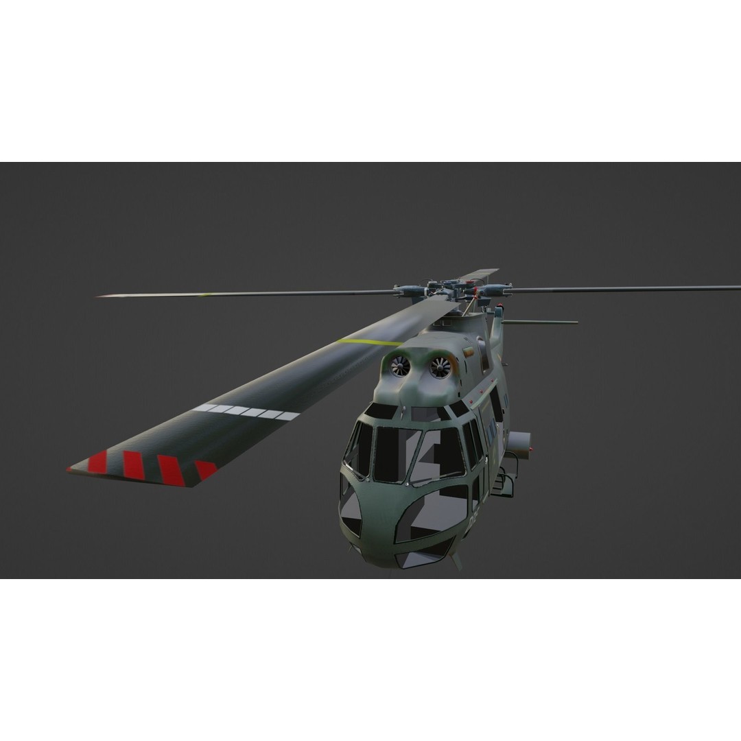 Aérospatiale SA 330 Puma 3D Model – Low Poly Military Helicopter, FBX - View 20
