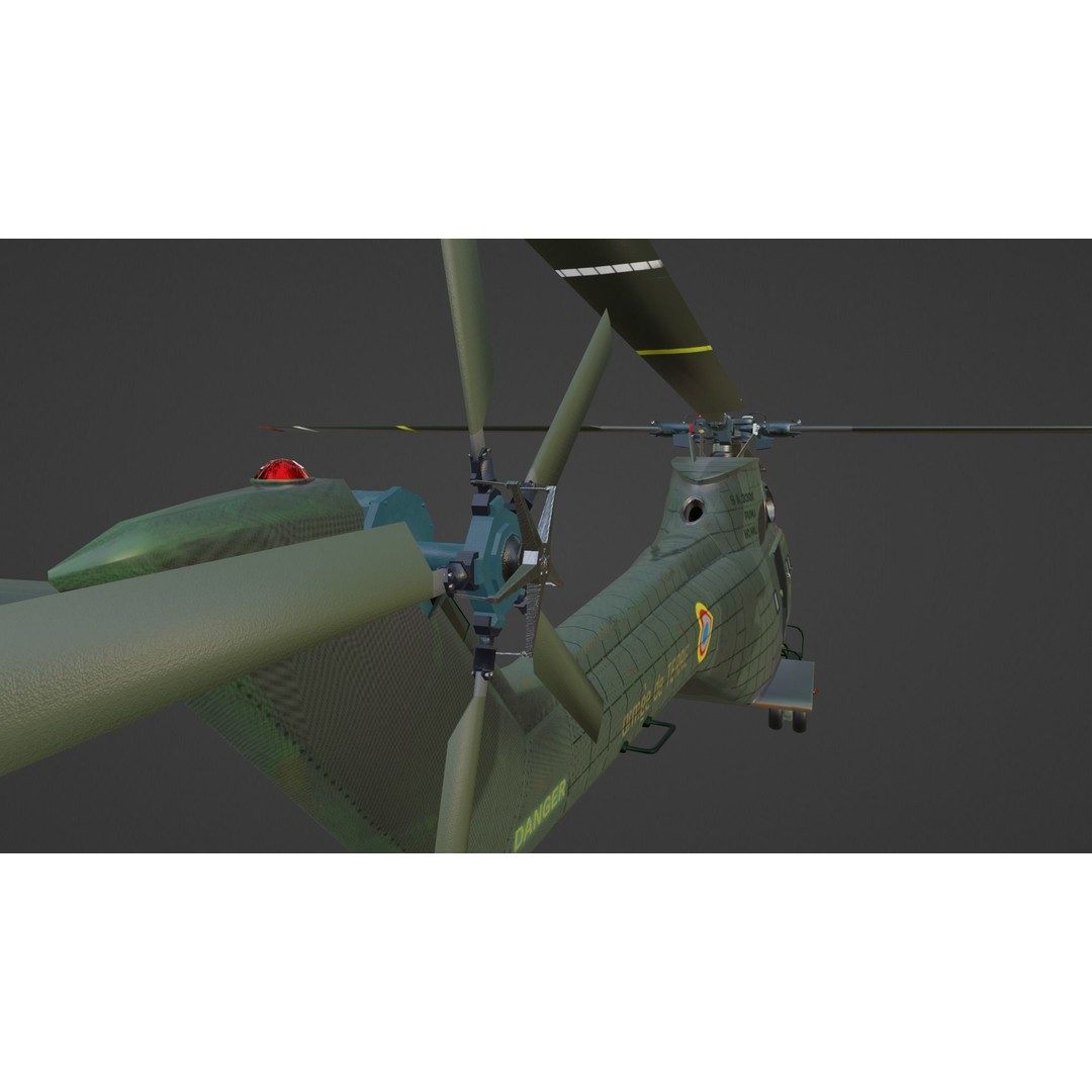 Aérospatiale SA 330 Puma 3D Model – Low Poly Military Helicopter, FBX - View 21