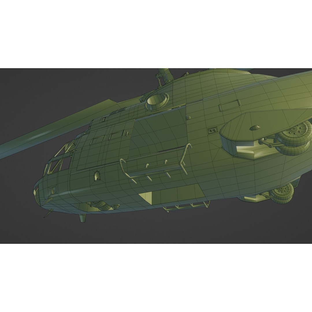 Aérospatiale SA 330 Puma 3D Model – Low Poly Military Helicopter, FBX - View 22