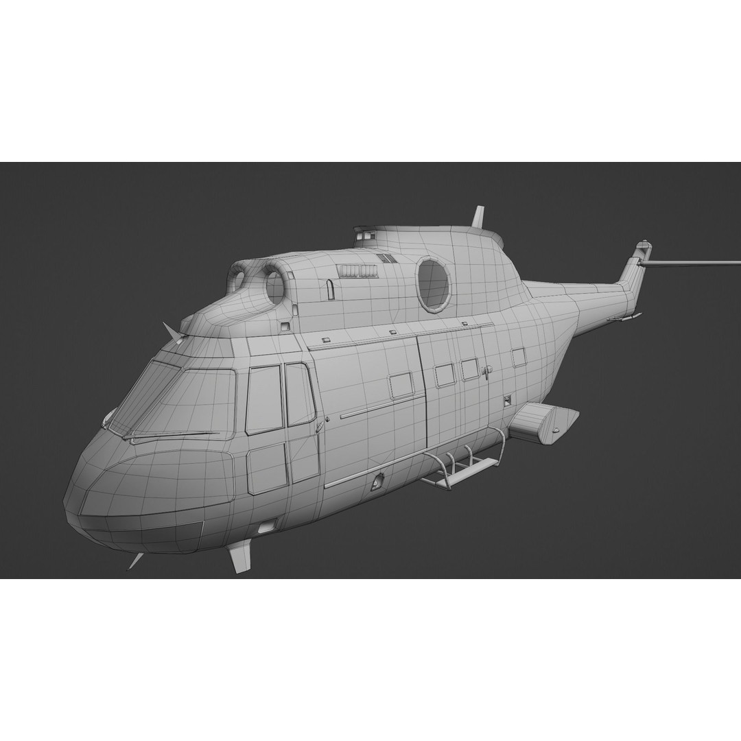 Aérospatiale SA 330 Puma 3D Model – Low Poly Military Helicopter, FBX - View 32