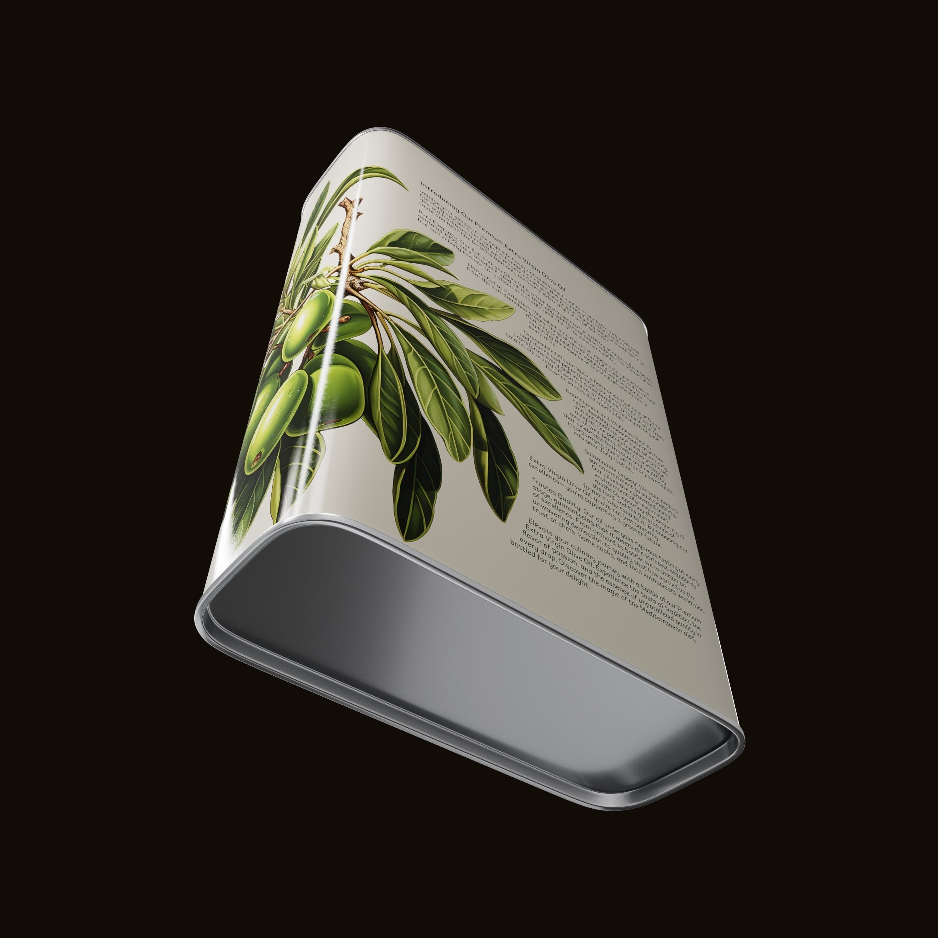 Classic Olive Oil Can - Low-Poly 3D Model - View 10