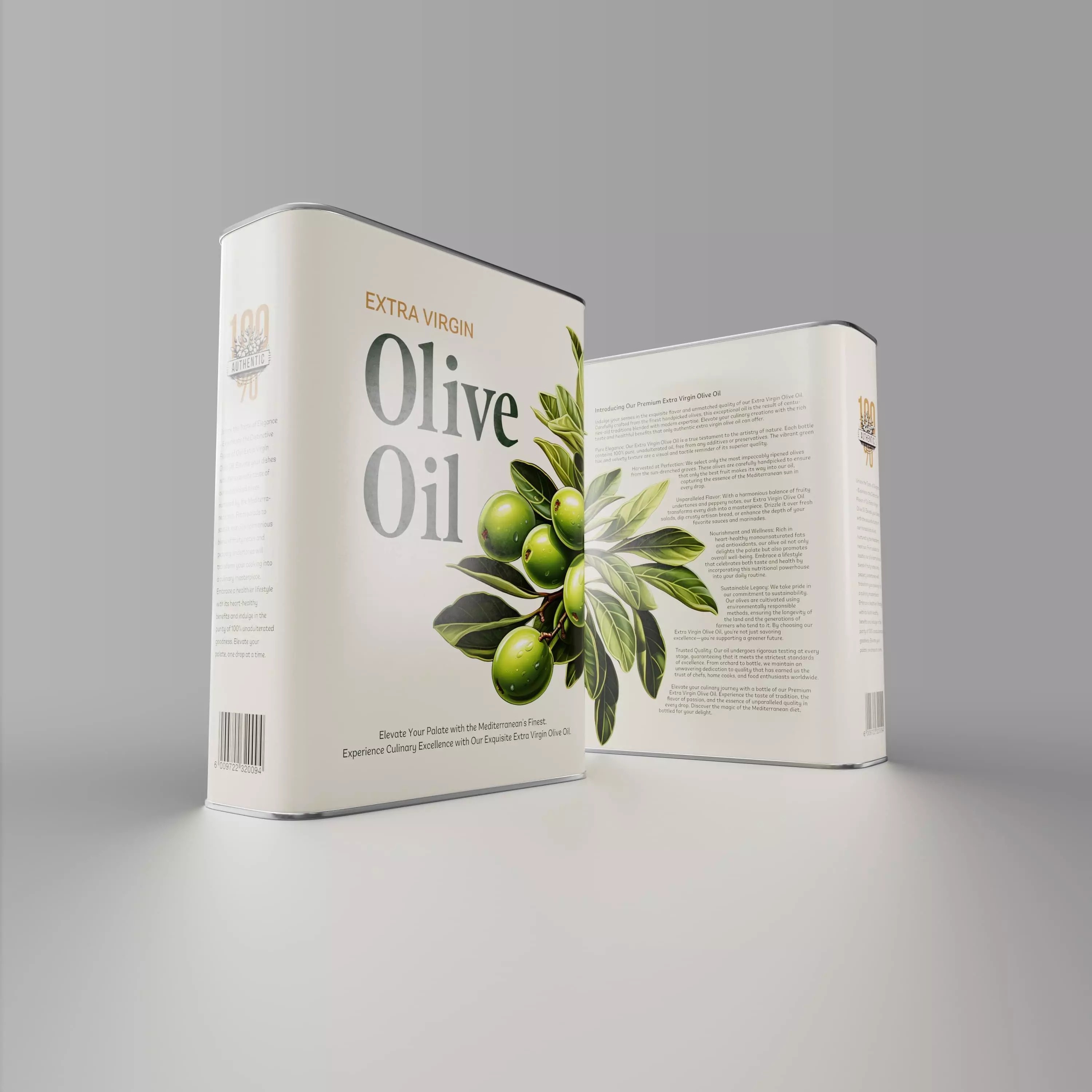 Classic Olive Oil Can - Low-Poly 3D Model - View 2