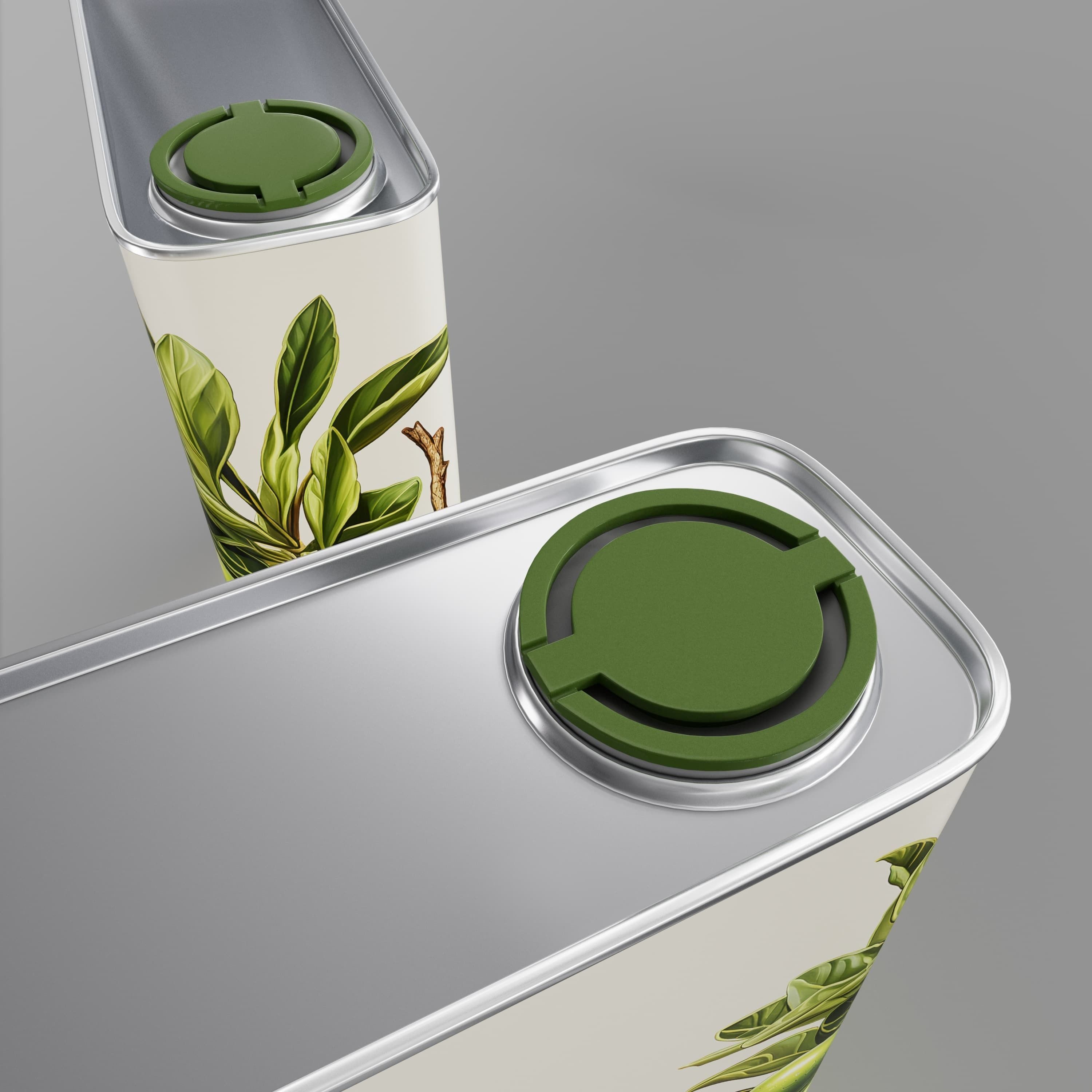 Classic Olive Oil Can - Low-Poly 3D Model - View 4