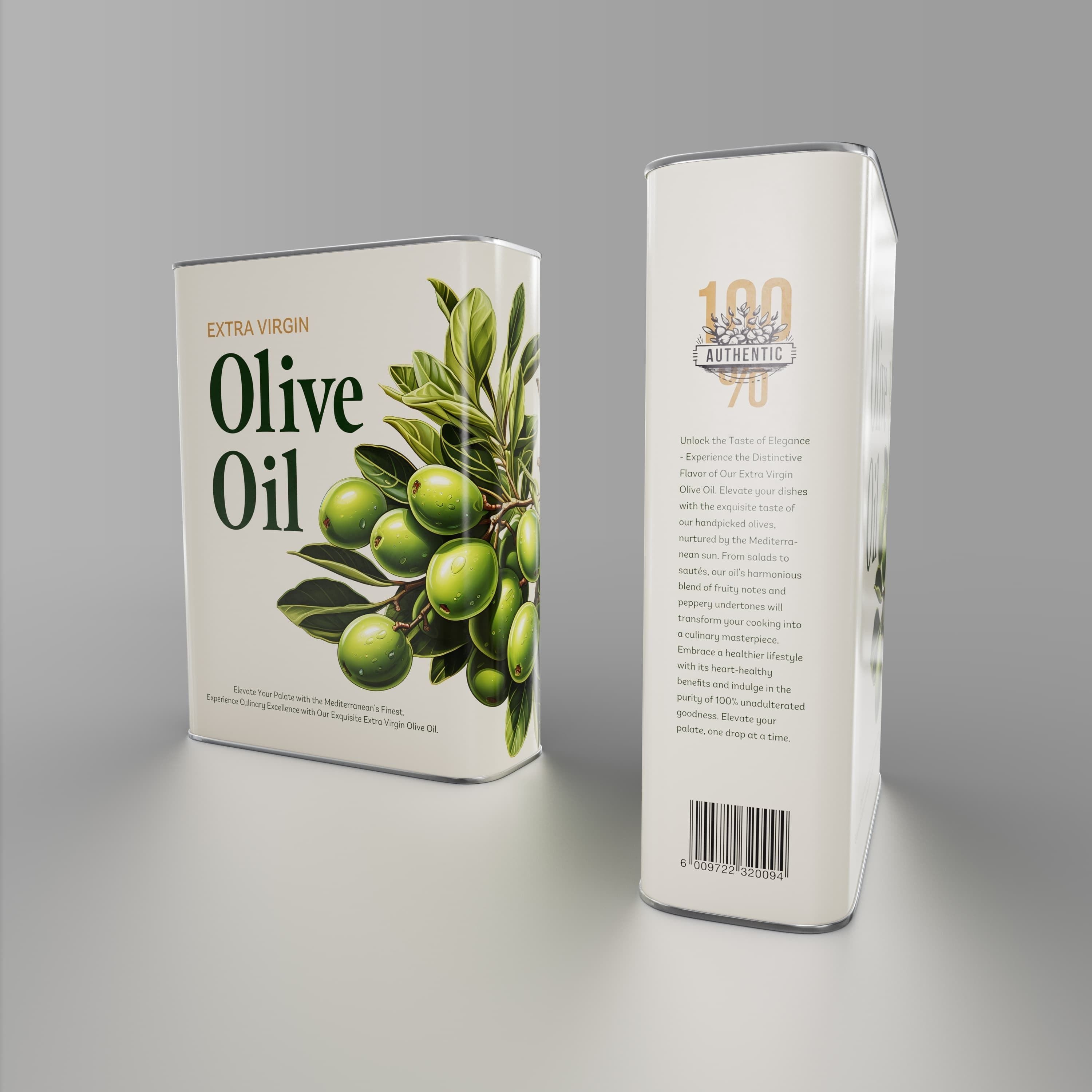 Classic Olive Oil Can - Low-Poly 3D Model - View 5