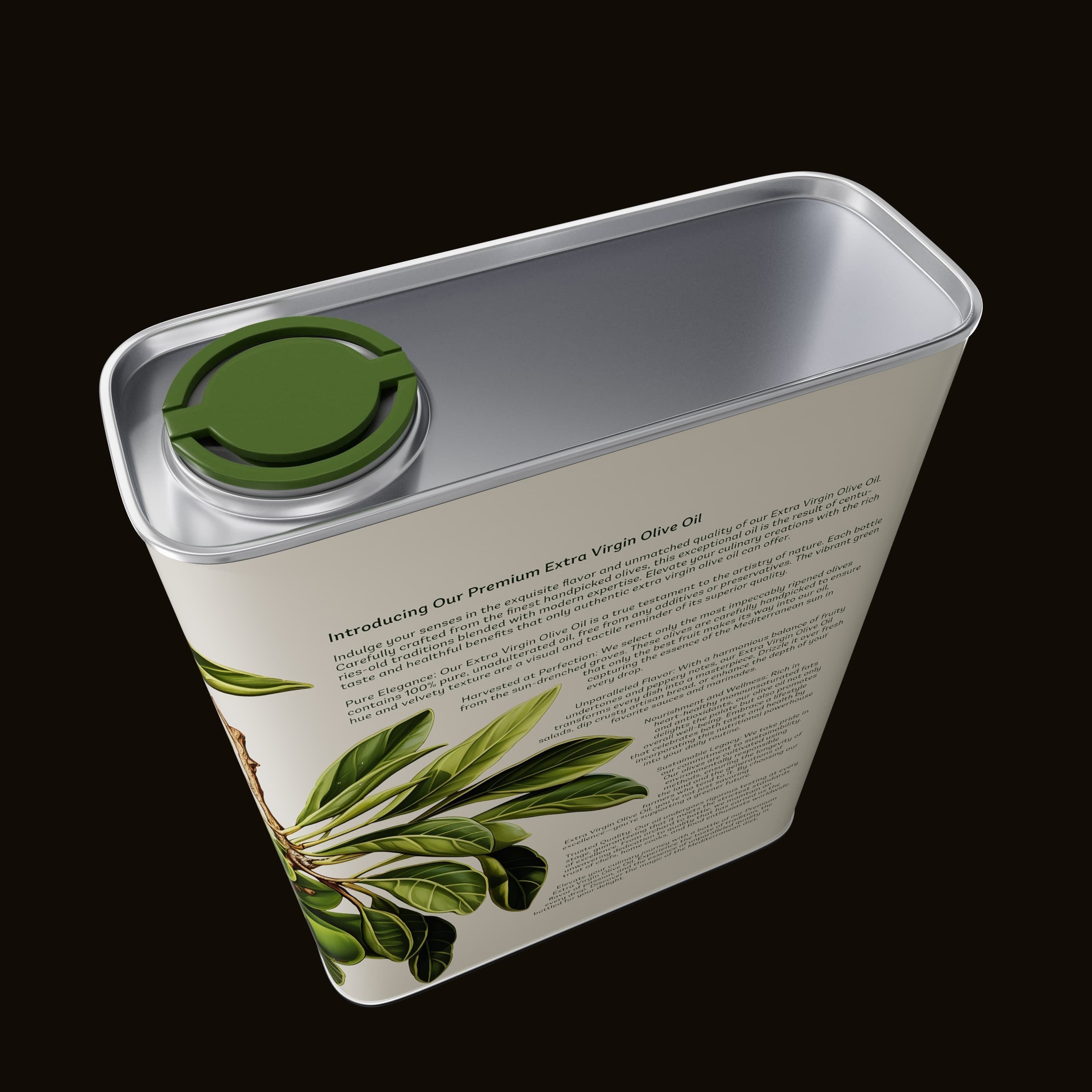 Classic Olive Oil Can - Low-Poly 3D Model - View 8