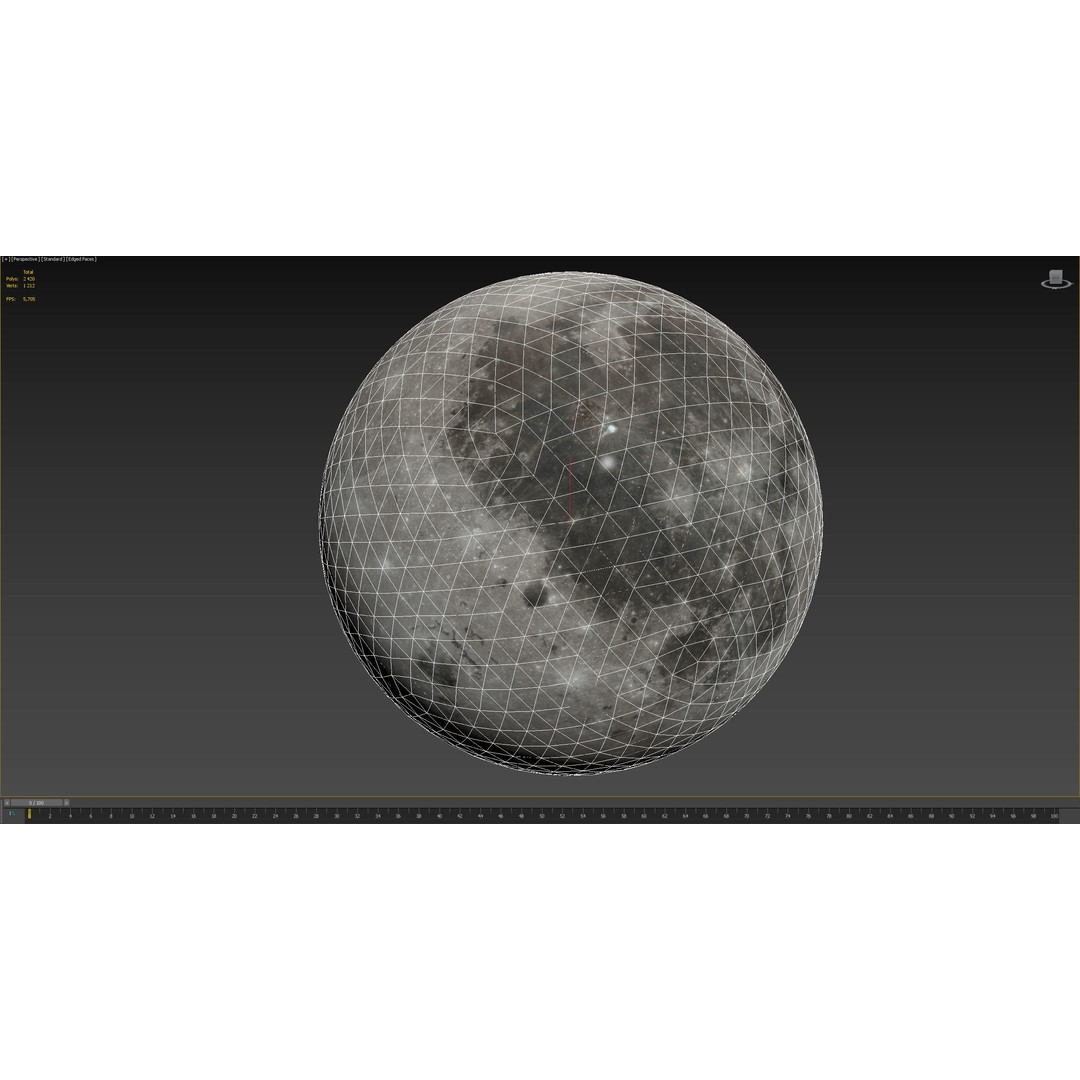 Photorealistic Moon 3D Model – Low Poly Game-Ready Asset, FBX, OBJ - View 10