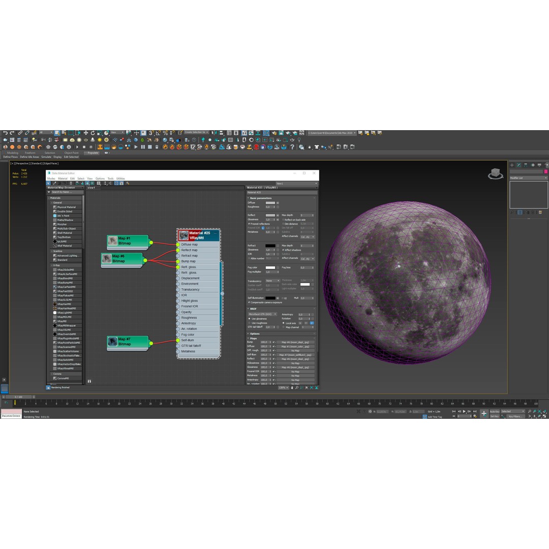 Photorealistic Moon 3D Model – Low Poly Game-Ready Asset, FBX, OBJ - View 13