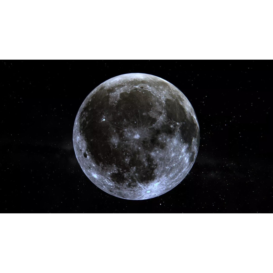 Photorealistic Moon 3D Model – Low Poly Game-Ready Asset, FBX, OBJ - View 2