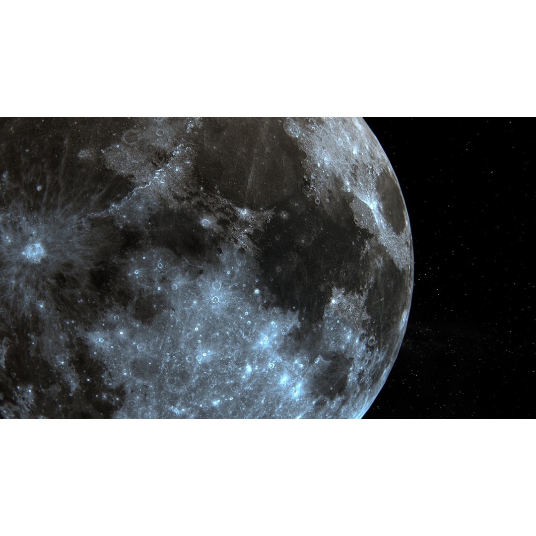 Photorealistic Moon 3D Model – Low Poly Game-Ready Asset, FBX, OBJ - View 3