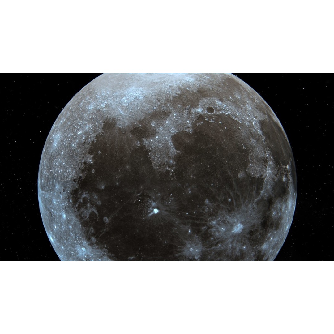 Photorealistic Moon 3D Model – Low Poly Game-Ready Asset, FBX, OBJ - View 4