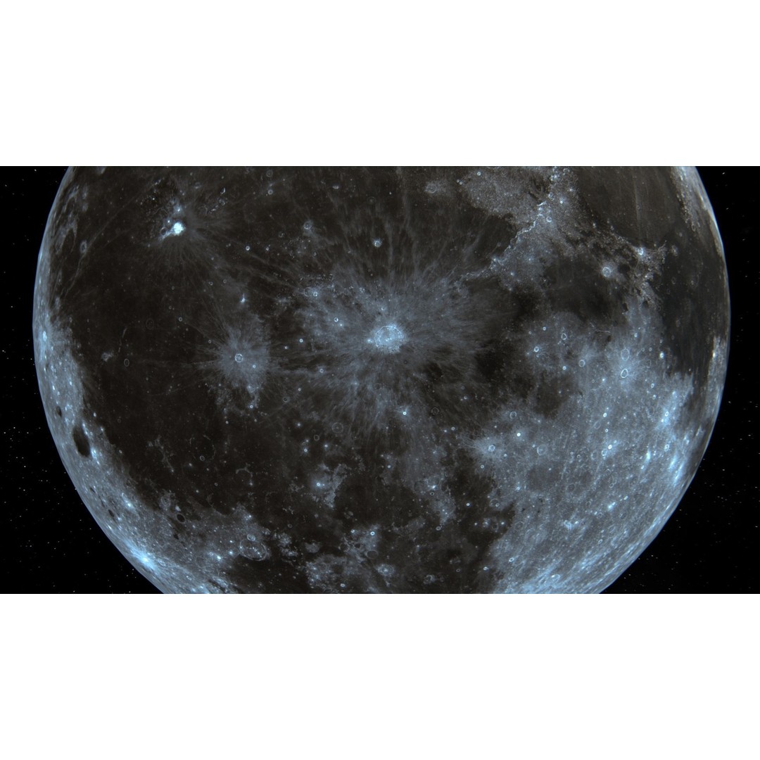 Photorealistic Moon 3D Model – Low Poly Game-Ready Asset, FBX, OBJ - View 5