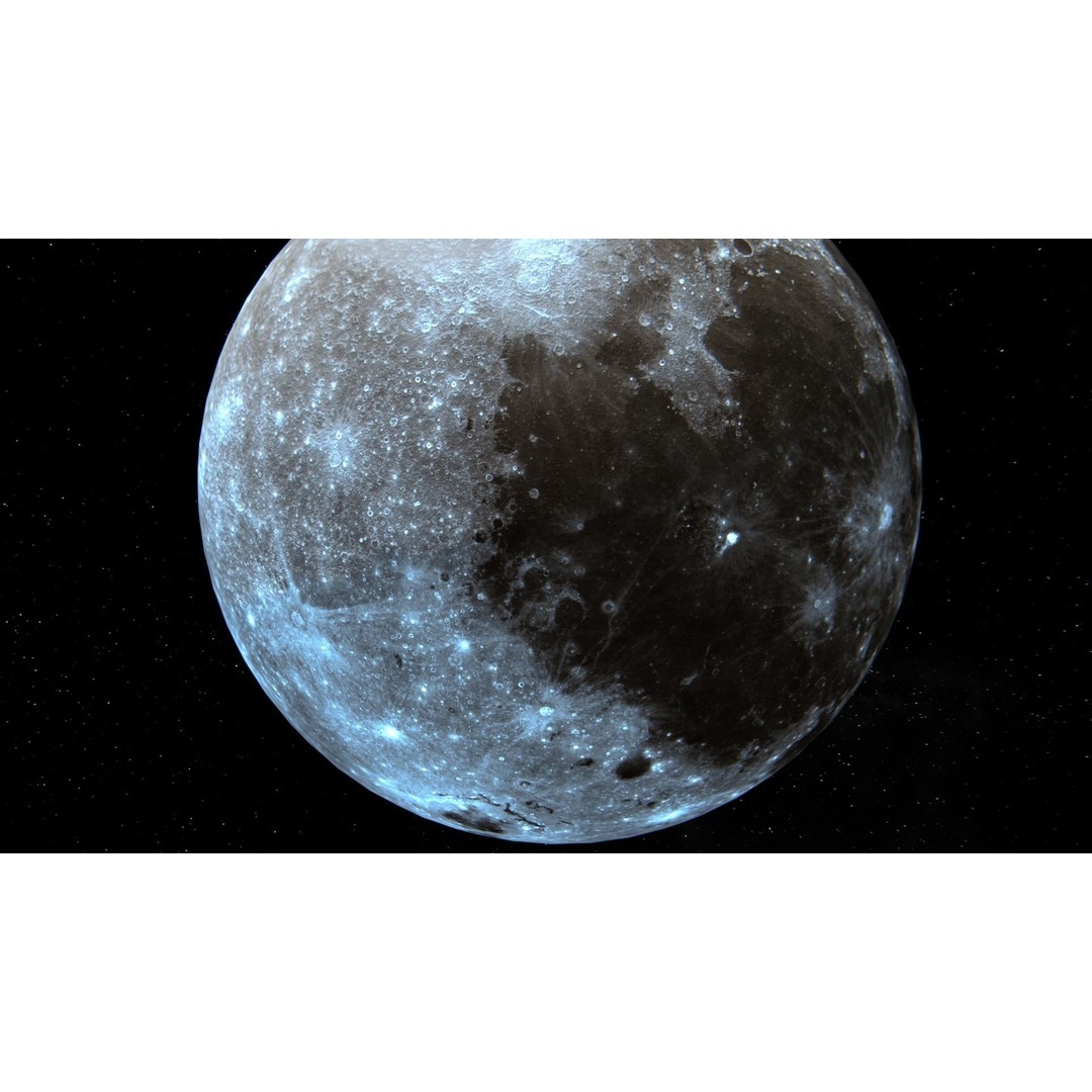 Photorealistic Moon 3D Model – Low Poly Game-Ready Asset, FBX, OBJ - View 6