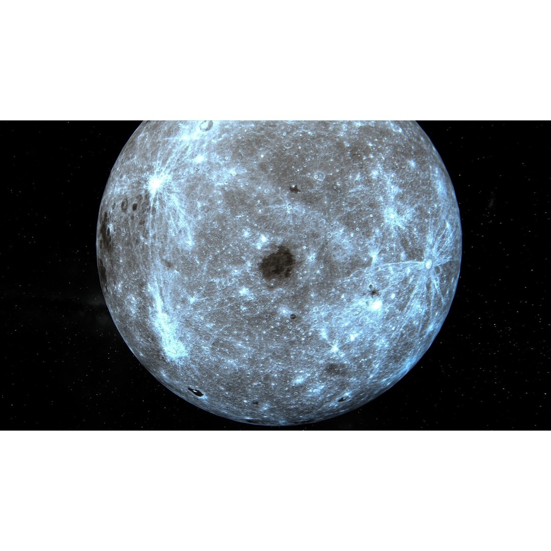 Photorealistic Moon 3D Model – Low Poly Game-Ready Asset, FBX, OBJ - View 7