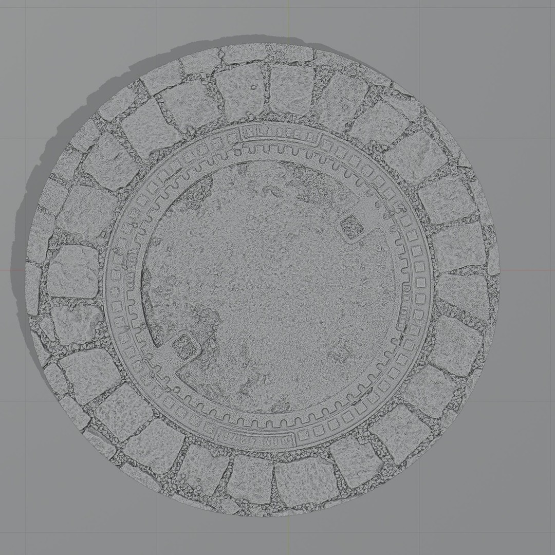 Manhole 3D Model – High Quality Photoscan with PBR Textures - View 11