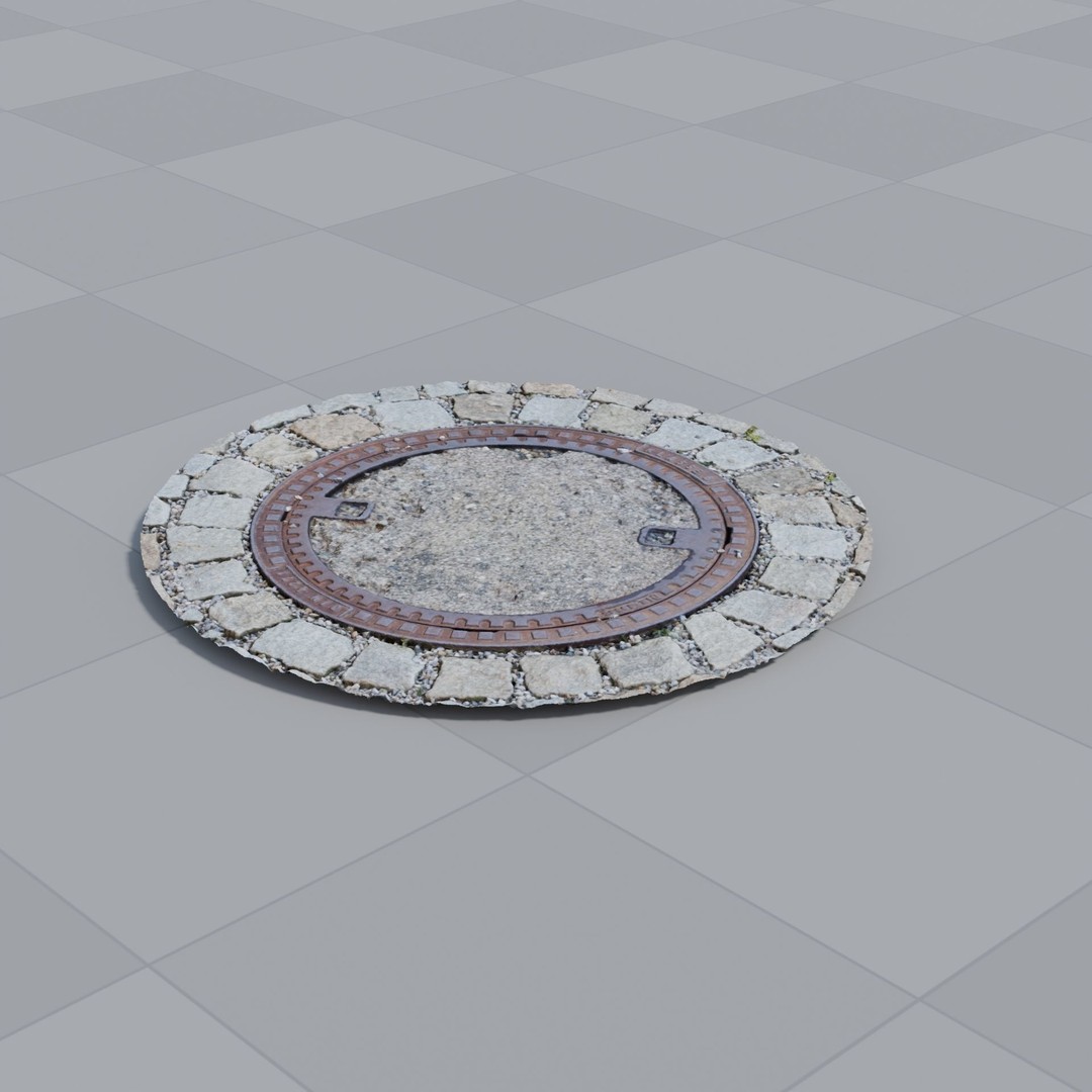 Manhole 3D Model – High Quality Photoscan with PBR Textures - View 5
