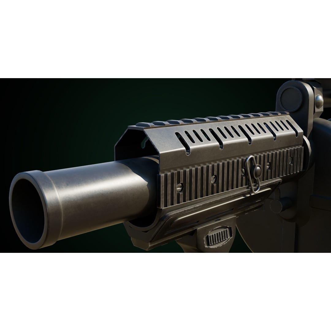 Grenade Launcher 3D Model – Low Poly Game Asset, PBR Textures, FBX - View 16