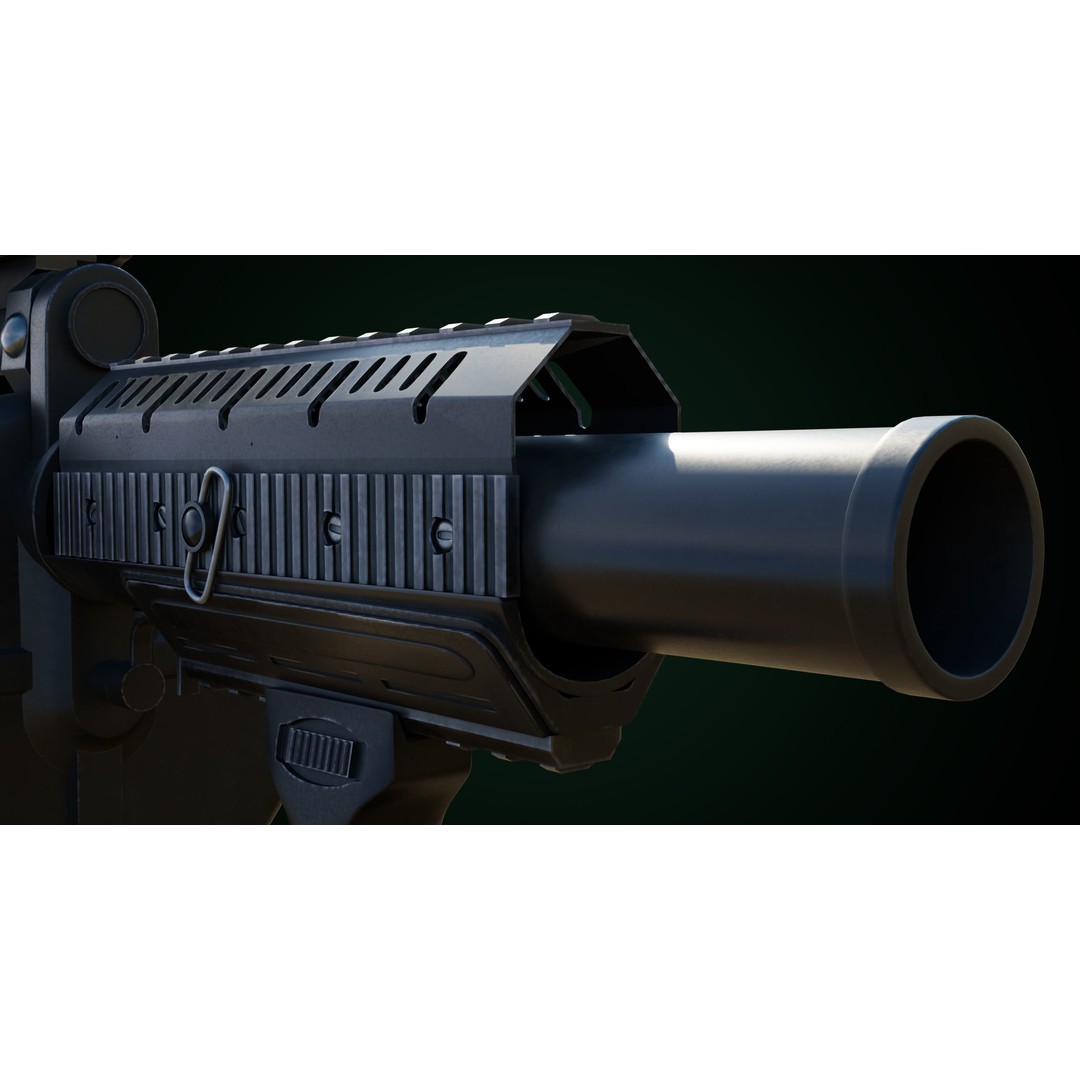 Grenade Launcher 3D Model – Low Poly Game Asset, PBR Textures, FBX - View 26