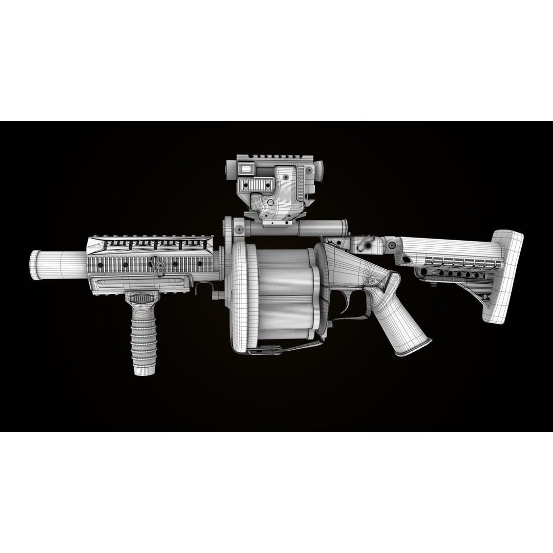 Grenade Launcher 3D Model – Low Poly Game Asset, PBR Textures, FBX - View 35