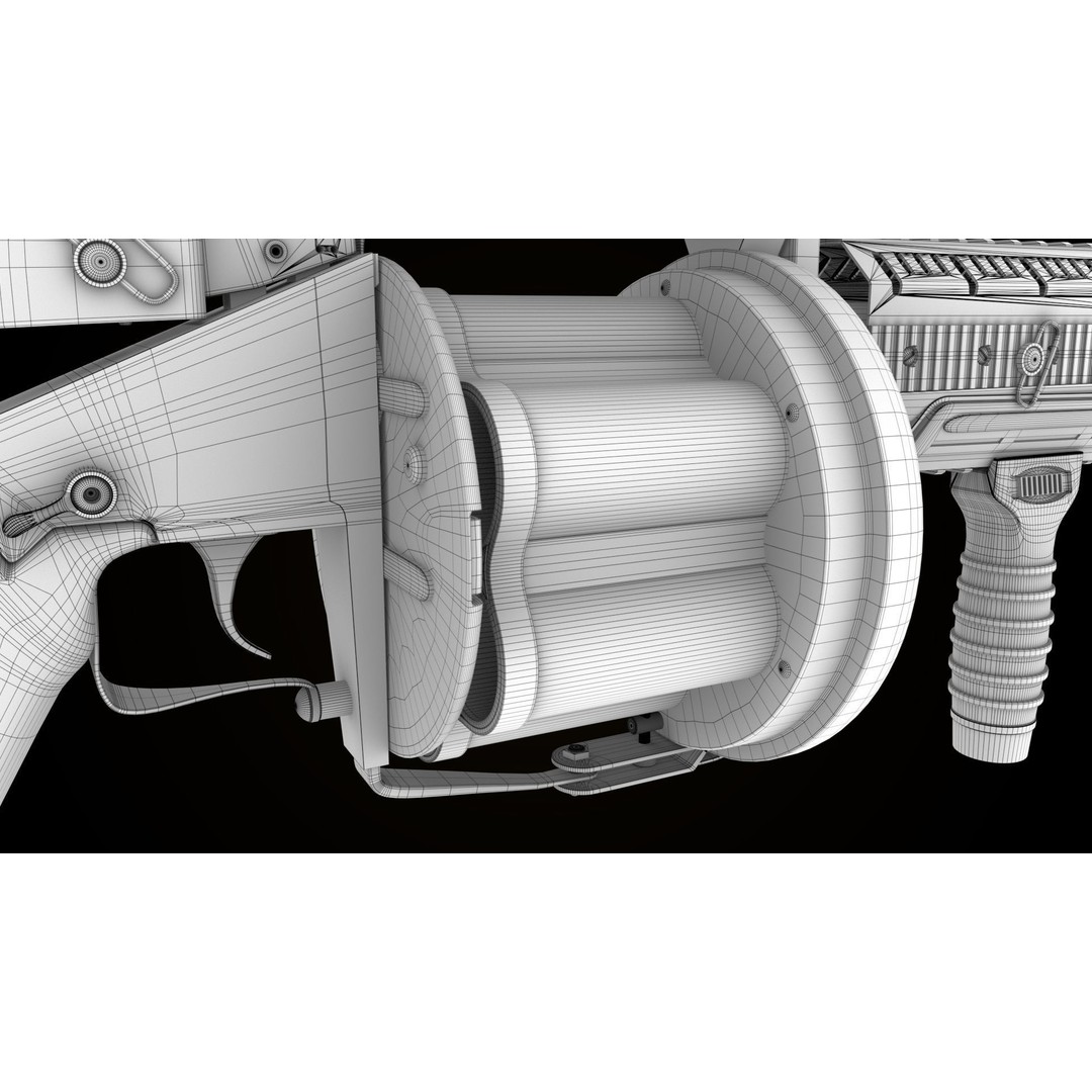 Grenade Launcher 3D Model – Low Poly Game Asset, PBR Textures, FBX - View 41