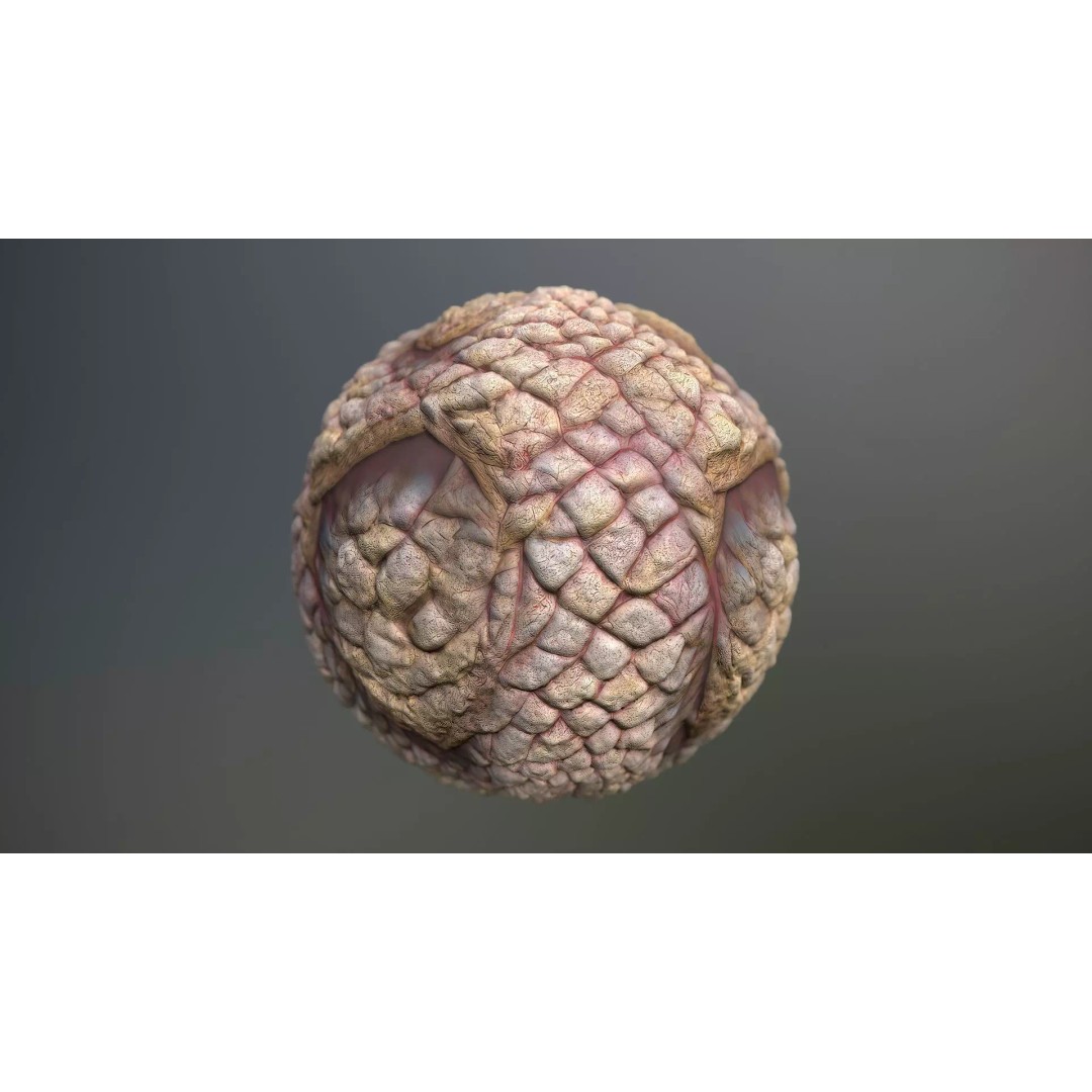 Monster Skin 3D Model – Seamless PBR Texture Pack, FBX - View 2