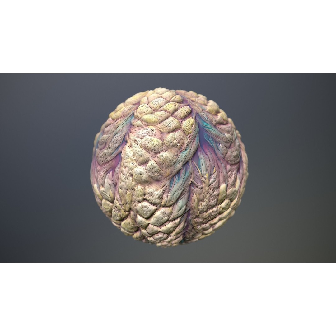 Monster Skin Texture 3D Model – Seamless PBR Game Asset, 8K & 4K - View 11