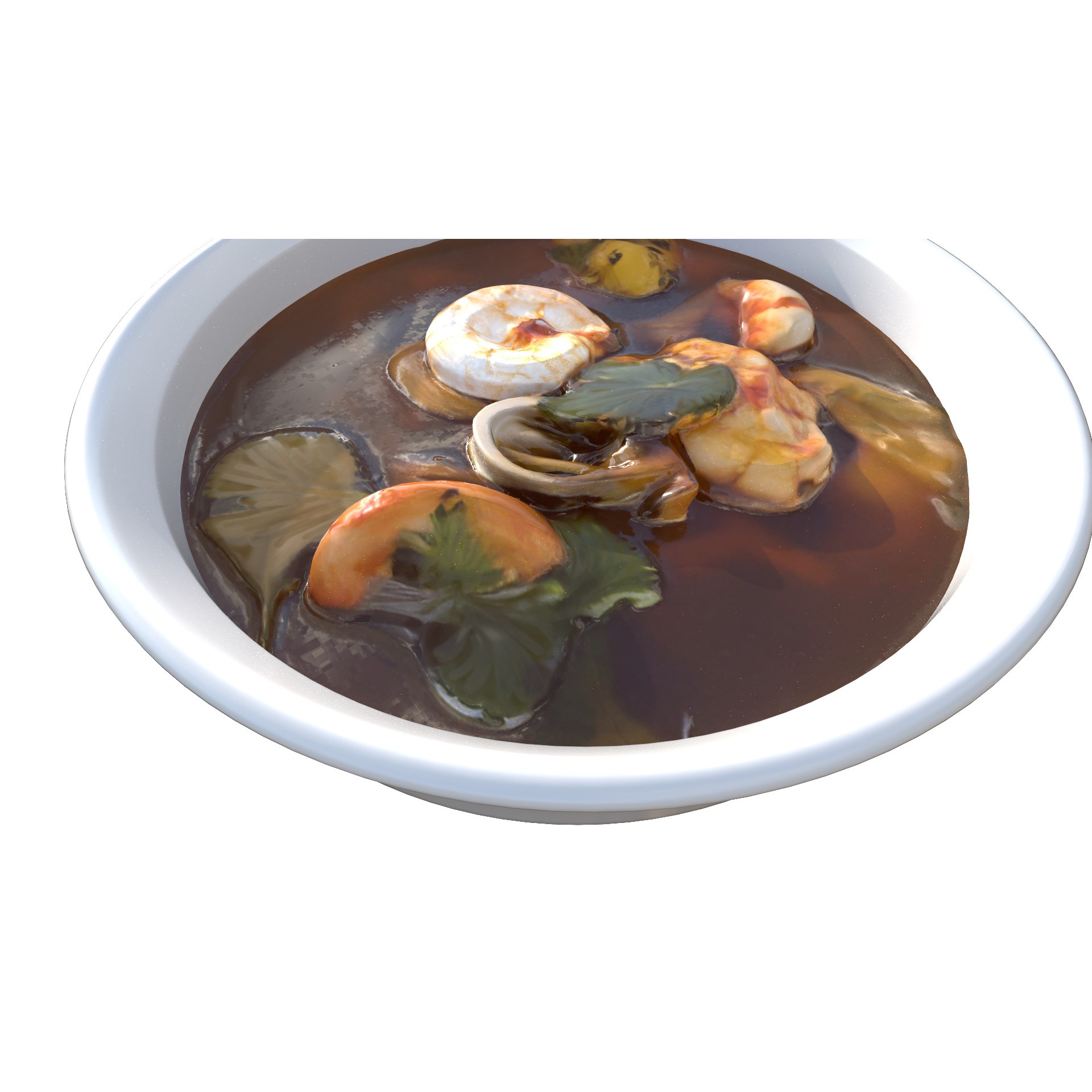 Seafood Soup - Low-Poly Game-Ready 3D Model - View 16