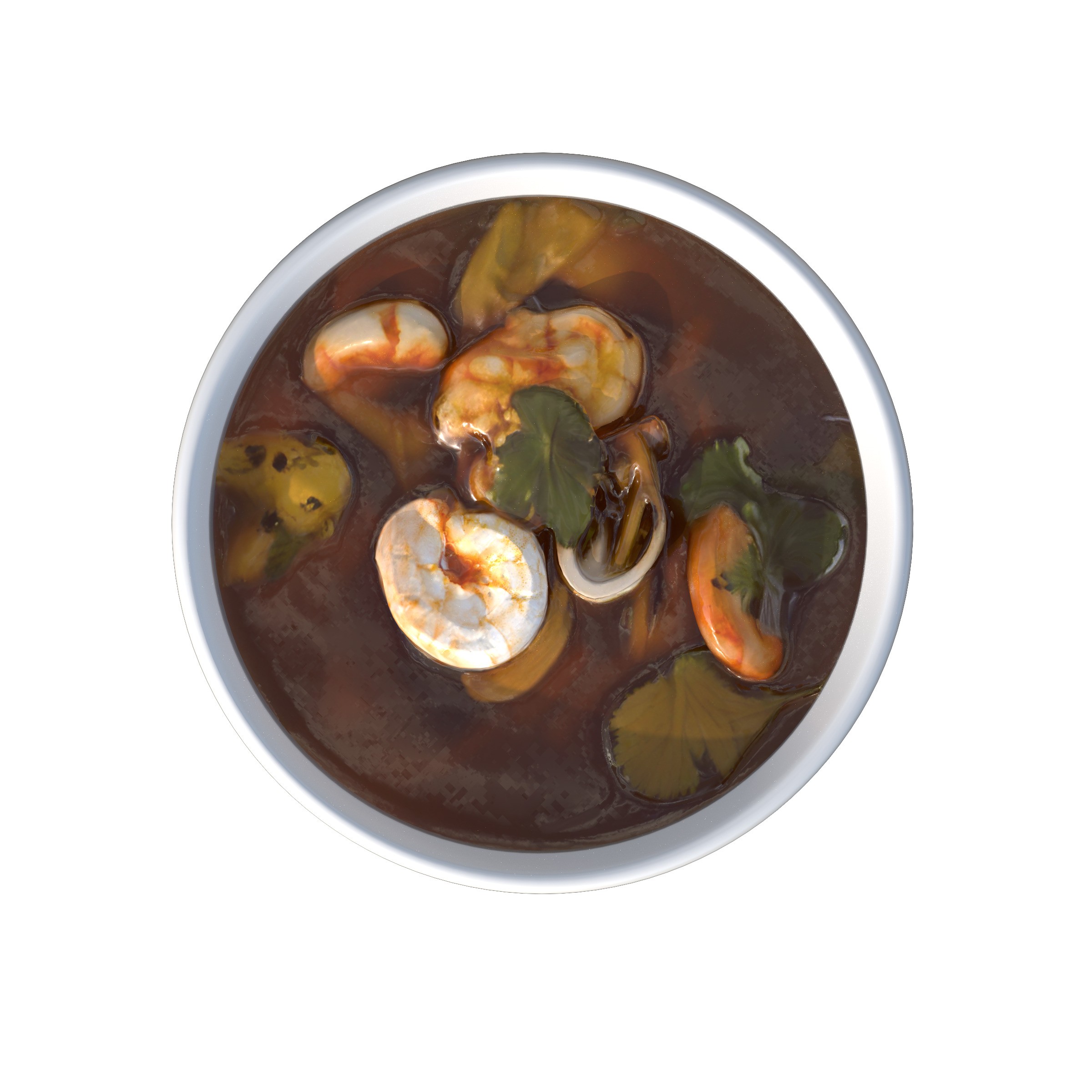 Seafood Soup - Low-Poly Game-Ready 3D Model - View 18