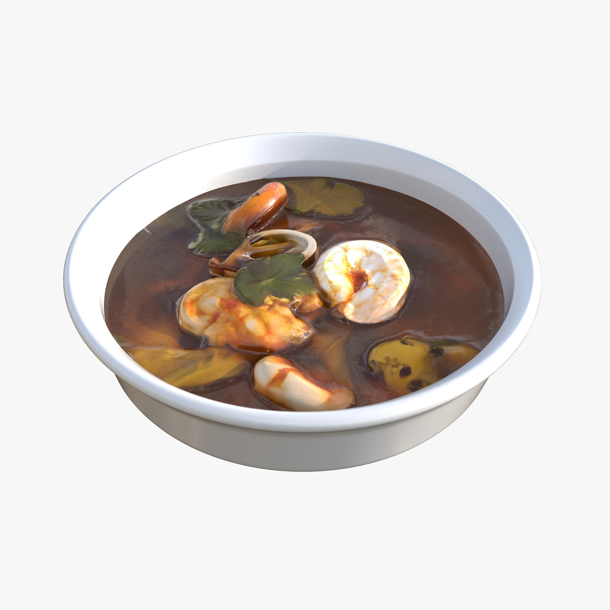 Seafood Soup - Low-Poly Game-Ready 3D Model - View 20