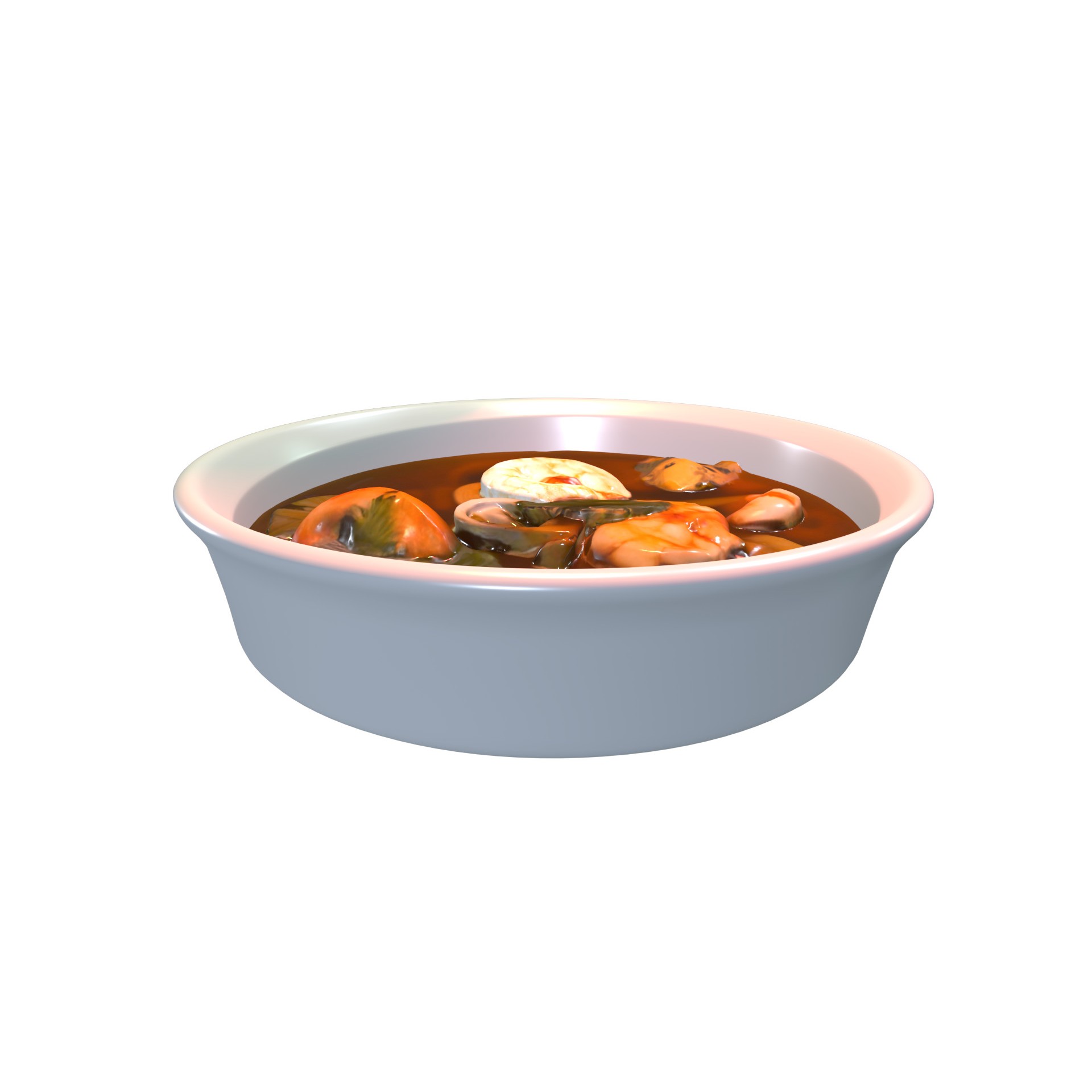 Seafood Soup - Low-Poly Game-Ready 3D Model - View 3